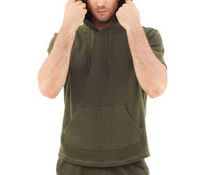 Custom Embroidery Logo Sweatshirt <b>Hoodie</b> for Men High Quality <b>Short</b> <b>Sleeve</b> Sweatshirt <b>Hoodie</b> Men - Product Image 2