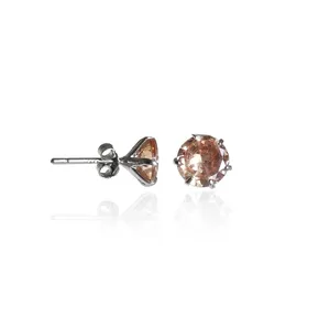 "Trendy Rhodium-Plated Zircon <b>Stud</b> <b>Earrings</b> for Women's Party Jewelry Gift" - Product Image 1
