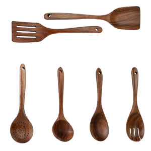 Juego de utensilios de cocina de madera de teca, cucharas Premium, volteadores, Skimmer y espátulas para cocinar, Lindo juego de cucharas de cocina - Product Image 5