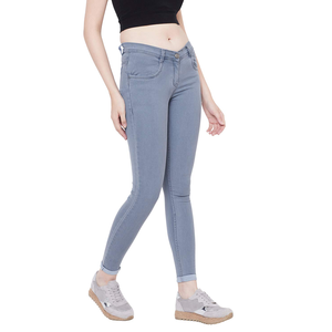 Pantalones vaqueros de alta calidad para mujer, calzas ajustadas personalizables de Color sólido hasta la rodilla, lavados, 2023 - Product Image 2