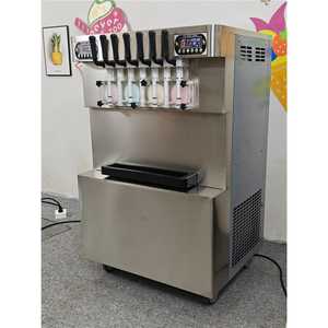 Machine à glace molle verticale en acier inoxydable 60-65 L/h, 7 saveurs mélangées, distributeur transparent 4+3 pour glacier ICM-395 - Product Image 2