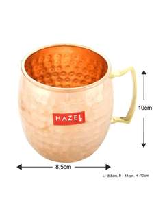 Verre à boire en cuivre écologique personnalisable de haute qualité 12 Oz./350ml Accents dorés réutilisables fabriqués en Inde - Product Image 6