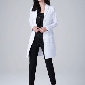 Batas de laboratorio de algodón 100% al por mayor para mujeres, bata de laboratorio blanca personalizada de alta calidad - Product Image 3