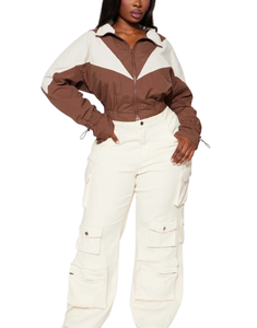 <b>Men's</b> Casual Windproof Outdoor Long Sleeve Quick-Dry Stand Collar Crop Windbreaker <b>Jacket</b> with Zipper Sports Wear - Product Image 3