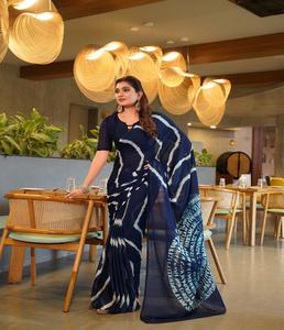 Elegante indio puro Chinon Saree para mujeres con diseño elegante y ajuste cómodo para funciones de compromiso y recepción - Product Image 1