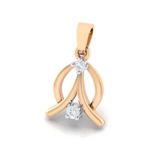 Pendentif en or certifié 14Kt/18Kt, poids total des diamants 0,07 ct, 2 diamants véritables, clarté SI, or jaune/rose/blanc, breloques en diamant - Product Image 2