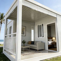 Conteneur préfabriqué de haute qualité, design moderne, porte en acier respirante, fenêtres coulissantes en alliage d'aluminium, maison extensible et détachable