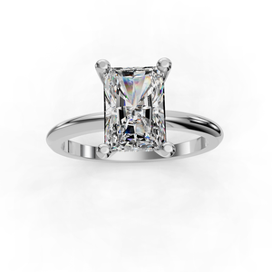 Bague halo élégante et éblouissante de 1 carat en diamant de laboratoire coupe radiante pour mariages ou fêtes de rêve - Product Image 1