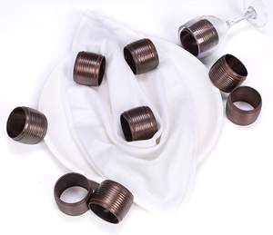 Bordure perlée Antique cuivre rond rond serviette anneau pour fête Table à manger réunions de famille décor de table porte-serviettes - Product Image 4