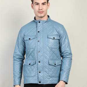 แจ็กเก็ตหนังแกะสีน้ำตาลทันสมัยของผู้ชาย | ดีไซน์เข้ารูปเนื้อนุ่มพร้อมคุณสมบัติแจ็คเก็ตบอมเบอร์วินเทจ - Product Image 3