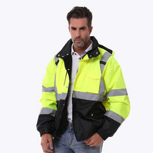 Veste de sécurité imperméable à glissière Vêtements de travail de construction Manches amovibles Vestes de travail réfléchissantes d'hiver - Product Image 3