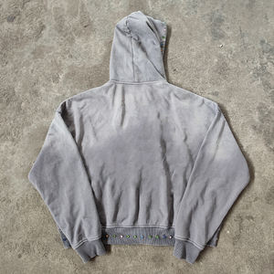 2025 Top trending Custom High Quality Screen Printing Streetwear Heavy <b>Zip</b> up Acid Wash Vintage Hoodies <b>Men</b> - Product Image 4