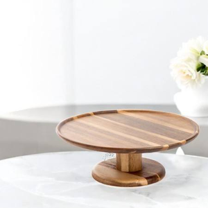 Base para Pastel de Madera de Diseño con Base de Color Natural y Patas de Color Negro para Servir Pasteles y Cupcakes en Fiestas - Product Image 4