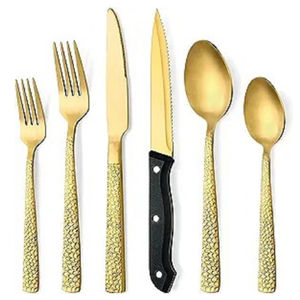 ชุดมีดขัดทองแบบอินเดียสำหรับงานปาร์ตี้ร้านอาหารเครื่องใช้บนโต๊ะอาหารงานแฮนด์เมดโรงงานขายตรงราคาถูก - Product Image 2