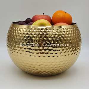 Plateado Níquel Martillado Artesanal Fiesta Redondo Metal Decorativo Fruta y Chocolate Cuenco de regalo Utensilios de cocina multiusos Ensaladeras - Product Image 3