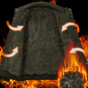 Vêtements d'hiver Hommes Veste en coton Couleur unie Hommes Veste en coton Heavy Duty Hommes Veste d'hiver en coton - Product Image 2