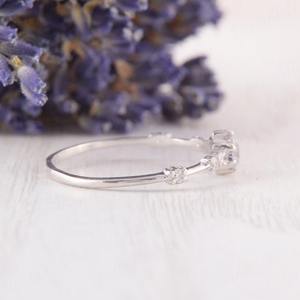 แหวนเงินทำด้วยมือสไตล์ Boho เครื่องประดับ925เงินแท้สีขาวบุษราคัมเครื่องประดับแหวนแนวโน้มสำหรับผู้หญิงของขวัญสำหรับผู้หญิงสำหรับเธอ - Product Image 5