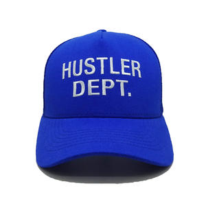 Casquette de camionneur en sergé de coton à 5 panneaux pour hommes, casquette en maille brodée avec logo brodé à bord incurvé, Injae Vina Vietnam Performance - Product Image 1