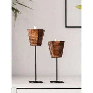 Handmade Retro Wooden Candle Holder Classic Vintage Design Tabletop Accent for Candles <b>Tea</b> <b>Lights</b> and Cozy Home Decor From India - Product Image 3
