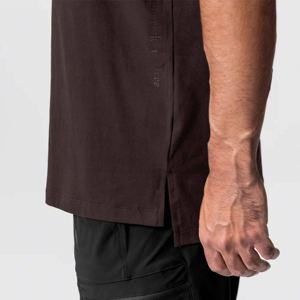 Elegantes camisetas personalizadas de gran tamaño con hombros caídos para hombre, 100 por ciento de algodón, transpirable, de punto, cuello redondo, suave - Product Image 2