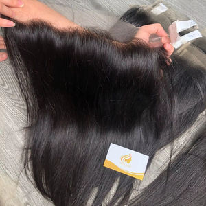 Barato Frontal 13x6 HD trama doble dibujado, HD Swiss Lace Frontal vendedor crudo vietnamita pelo nudos individuales - Product Image 1