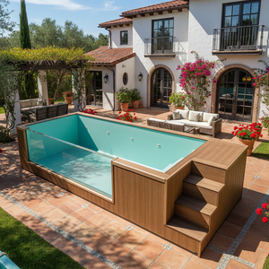 Nieuw huis bovengrondse zwembaden buitenzwembad glasvezel tuin prefab verzendcontainer 40ft spa zwembad in de aanbieding - Product Image 4