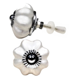 Modern White Neon Ceramic Knobs Cabinet Drawer <b>Door</b> Handle & Pulls [CK 164] <b>for</b> Kitchen & Bedroom Use Export Quality - Product Image 2