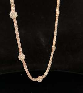 Collier en or rose 14 carats et diamants Moissanite VVS1 avec or blanc 14 carats fini en argent sterling 925, le testeur de diamants - Product Image 2