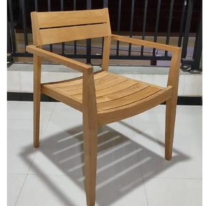 arm teak wood <b>chair</b> <b>stacking</b> <b>garden</b> hollands furniture - Product Image 1