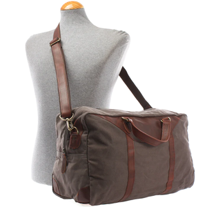 Multi-Functional Grey Canvas Duffle <b>Bag</b> with Removable <b>and</b> Adjustable Shoulder Strap Secure <b>Luggage</b> Locks <b>and</b> Zipper Closure - Product Image 5