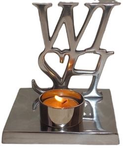 Handmade Metal Embossed Candleholder/Votive Inscribed Garden Style Easter Occasion <b>Lighted</b> Box Packed - Product Image 2