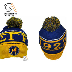 Nouveau design, chapeau en tricot d'hiver chaud pour adultes, hommes et femmes, motif Sigma Gamma Rho Sorority, 100% acrylique, personnalisable - Product Image 6