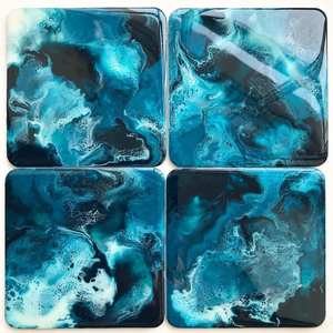Custom Designed Resin and Wooden <b>Coasters</b>, Handmade Stone <b>Drink</b> <b>Coasters</b> Perfect <b>for</b> Corporate Gifting, Events, and Home - Product Image 2