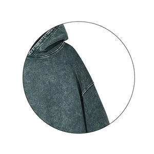 Sudaderas con capucha lavadas con ácido personalizadas al por mayor, forro polar de algodón cortado y cosido, ropa informal ajustada para sudaderas con capucha lavadas con ácido - Product Image 4