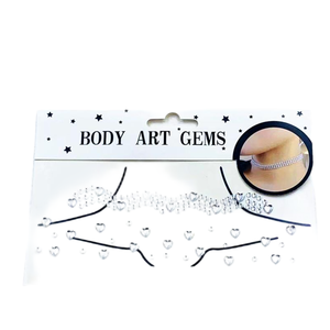 Adesivo per GEM FESTIVAL BODY ART-decorazione con scollatura di strass per il trucco del partito con cornice a 2 stelle #61751 adesivo per tatuaggio - Product Image 1
