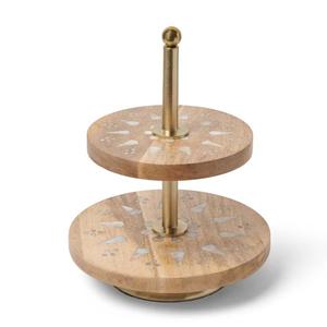 Classic Wooden <b>Cake</b> <b>Stand</b> With High Quality MOP Work for <b>Cake</b> Pastries Serving Server <b>Stand</b> Parties Table Top Usage - Product Image 5