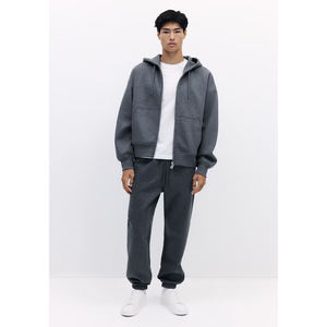 Sweat-shirts en polaire épais d'hiver OEM 2026, pull-over uni surdimensionné, sweat-shirts pour hommes, poche kangourou, décontracté, 100% coton, poids lourd - Product Image 4