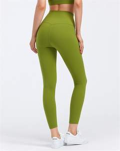 Leggings de gymnastique pour femmes taille haute pantalon de Compression de Yoga doux pour l'entraînement sportif athlétique Legging d'entraînement tricoté de couleur unie - Product Image 4