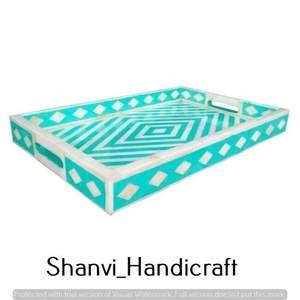 Vintage Bone Inlay Serving <b>Tray</b> <b>Wooden</b> <b>Tray</b> for Serving Food Coffee & Snacks Moroccan-Style <b>Tray</b> for Living Room & Kitchen Decor - Product Image 2