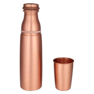 Botella de cobre de alta calidad para agua con tapa a prueba de fugas de superficie martillada y artesanía tradicional india - Product Image 4