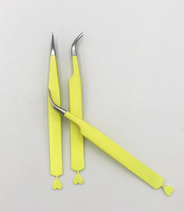 Pinzas de extensión de pestañas de Color personalizado de alta calidad, diseño de agarre de corazón de acero inoxidable, herramienta de belleza sostenible, marca personalizada - Product Image 5