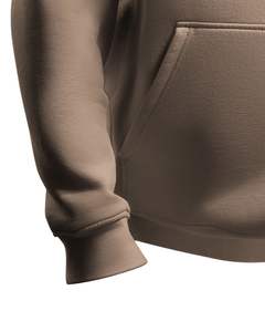 <b>Men</b> Beige Pullover <b>Hoodie</b> with Kangaroo Pocket Adjustable Drawstrings Soft Fleece Fabric Casual Streetwear Sweatshirt - Product Image 5