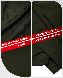 Men's Lightweight Waterproof Softshell <b>Jacket</b> for Winter <b>Workouts</b> Zipper Closure Stand Collar Embroidery <b>Workout</b> Athletic Style - Product Image 3