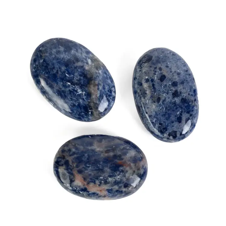 Piedra de Palma de sodalita de cristal NATURAL, piedra ovalada de primera calidad, venta al por mayor