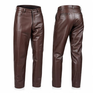 100% cuir véritable vêtements d'extérieur pour hommes coupe régulière pantalon confortable 2025 vente en gros en plein air mode pantalon en cuir de mouton hommes - Product Image 5