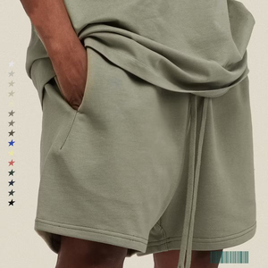 Custom Logo Vintage <b>Mens</b> Cotton Shorts 425GSM Heavyweight Summer Casual <b>Trunk</b> Shorts Solid Color Unisex Eco-Friendly Fashion - Product Image 3