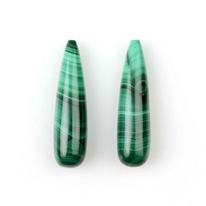 Haute Qualité 9x30mm Naturel Polonais Malachite Briolette Lisse Longues Gouttes Forme Correspondant Paire Boucles D'oreilles De Quartz Gemstone - Product Image 4