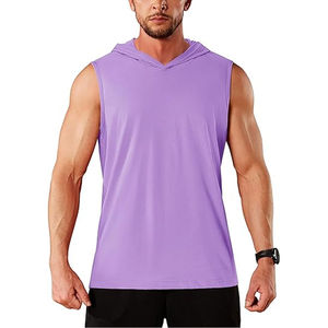 Débardeurs à capuche pour hommes Sports Stringer Muscle Cut-Off Gym Hoodies Fitness Sleeveless Fitness T-Shirts - Product Image 1
