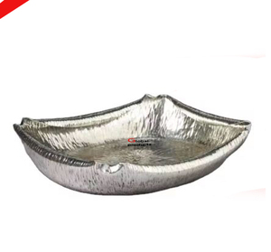 Cuenco para servir de ramadán de acero inoxidable de metal con acabado plateado con estampado de flores para restaurante y bar de hotel - Product Image 3
