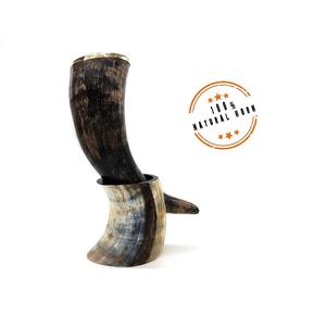 Tasse en corne de logo personnalisé de haute qualité tasses en verre fabriquées à la main inspirées de la culture viking accessoires de bière en gros pour les fêtes - Product Image 1